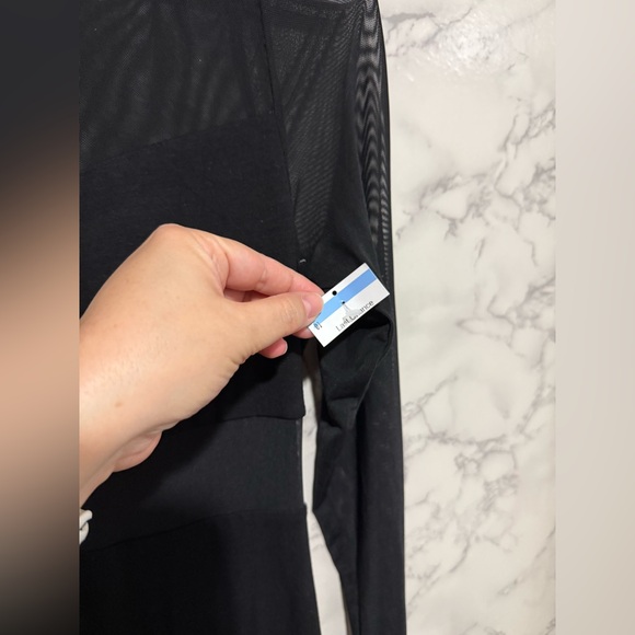 NEW Petal & Pup FARROW LONG SLEEVE MIDI DRESS - Black Sheer Sleeve Midi Dress S - Picture 7 of 13